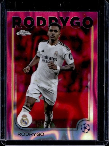 Rodrygo 2024 Topps Cromo UEFA Rosa Lava Refractor /250