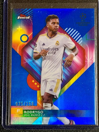 Rodrygo 2024 Topps Finest UEFA Club Blue Refractor /150