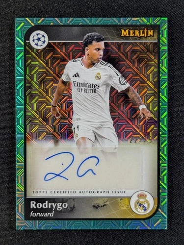 Rodrygo 2024 Topps Merlin Chrome Aqua Mojo Refractor 22/75