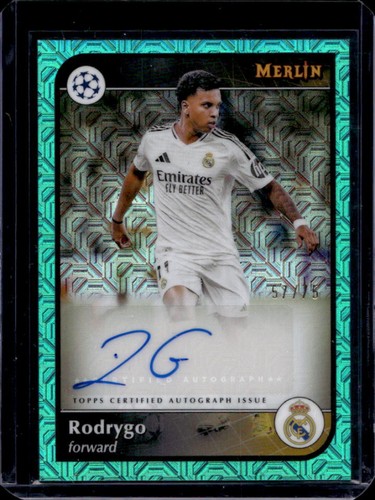 Rodrygo 2024 Topps Merlin Chrome Aqua Mojo Refractor /75
