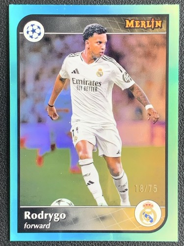 Rodrygo 2024 Topps Merlin Chrome Aqua Refractor /75