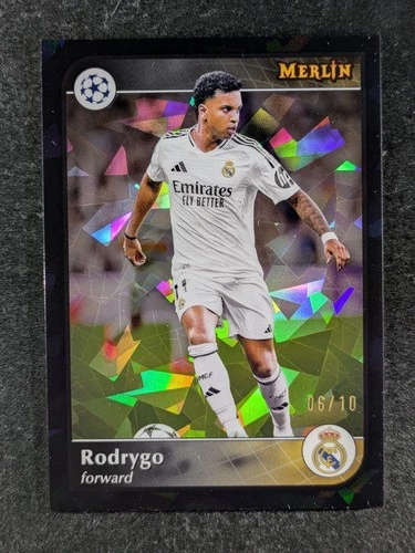 Rodrygo 2024 Topps Merlin Chrome Black Atomic Refractor /10