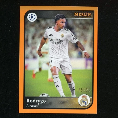 Rodrygo 2025 Topps Merlin Chrome Orange /25