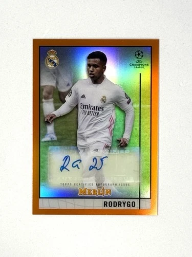 Rodrygo 2020 Topps Merlin Chrome UCL Orange Refractor /25