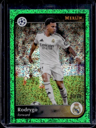 Rodrygo 2024 Topps Merlin Chrome UEFA Green Speckle Refractor /99