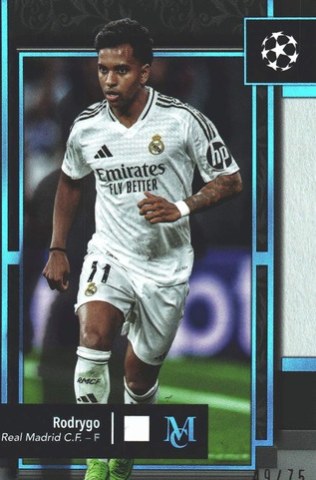 Rodrygo 2024 Topps Museum Sapphire /75