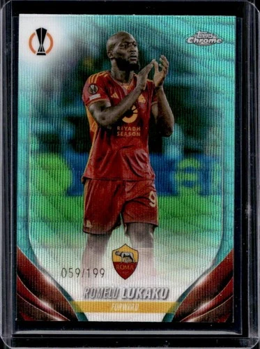 Romelu Lukaku 2024 Topps Chrome Aqua Wave Refractor /199