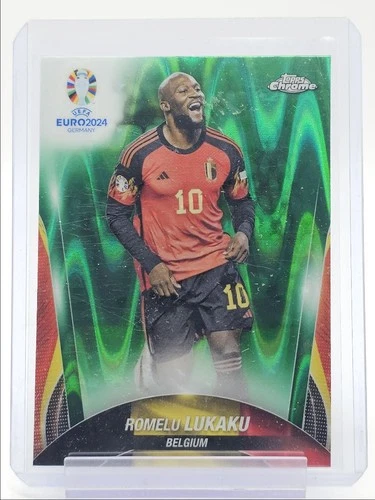 Romelu Lukaku 2024 Topps Chrome Green Raywave
