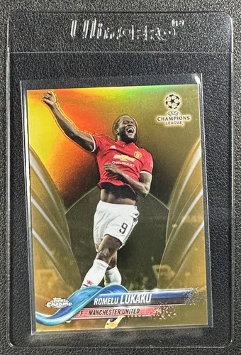 Romelu Lukaku 2017 Topps Cromo UCL Refractor Dorado /50