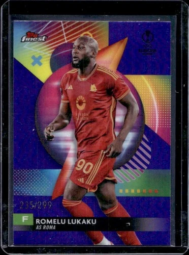 Romelu Lukaku 2023 Topps Finest UEFA Purple Refractor /299