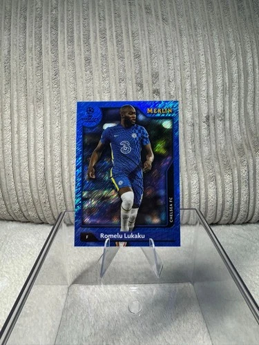 Romelu Lukaku 2022 Topps Merlin Chrome Blue Shimmer /75