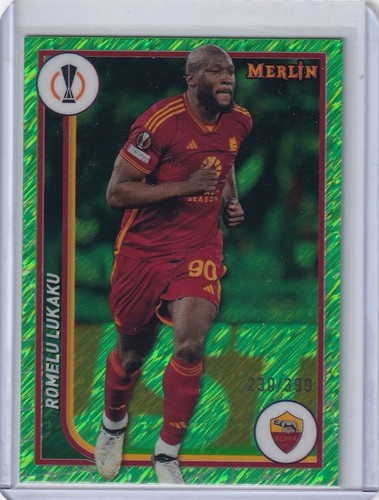 Romelu Lukaku 2023 Topps Merlin Chrome Neon Green Wave Refractor /399
