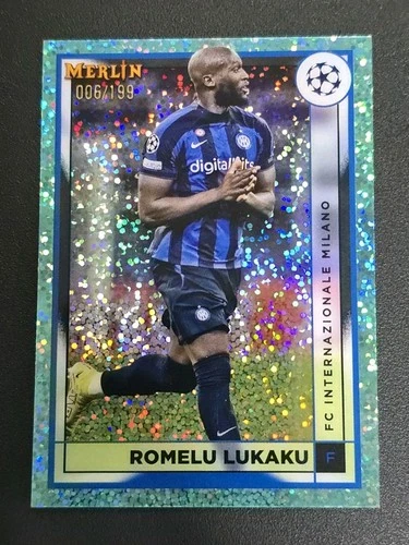 Romelu Lukaku 2022 Panini Merlin Chrome UEFA Aqua Speckle /199