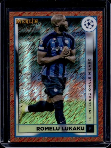 Romelu Lukaku 2022 Topps Merlin Chrome UEFA Rose Gold Shimmer Refractor /299