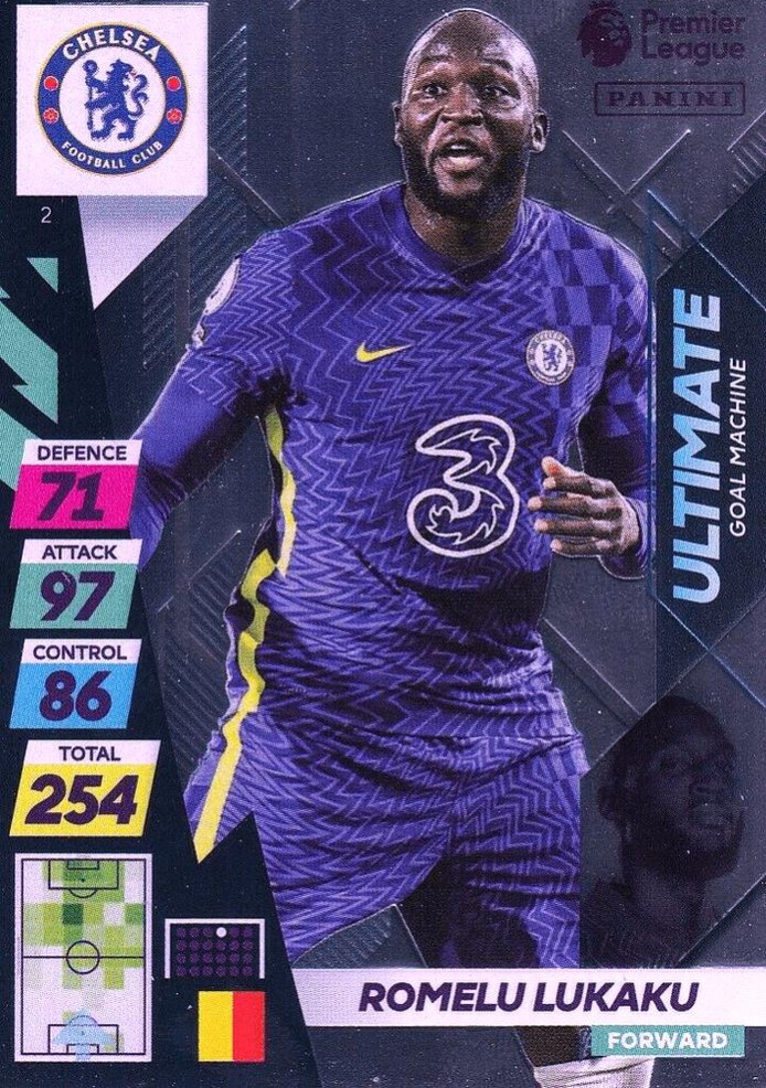 Romelu Lukaku 2021 Panini Adrenalyn XL Premier League Plus