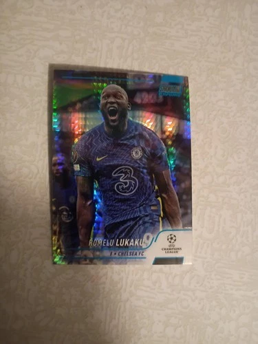 Romelu Lukaku 2021 Panini Stadium Club Chrome Blue Prism Refractor