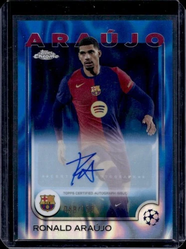 Ronald Araujo 2024 Topps Chrome UEFA Blue Lava Refractor /150
