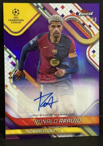 Ronald Araujo 2024 Topps Finest Purple Refractor /299