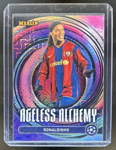 Ronaldinho 2024 Topps Merlin Chrome UCC Black Mojo Refractor /10