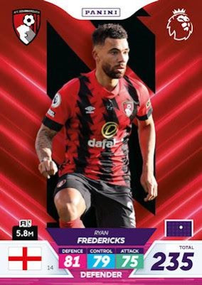 Ryan Fredericks 2023 Panini Adrenalyn XL Premier League Plus