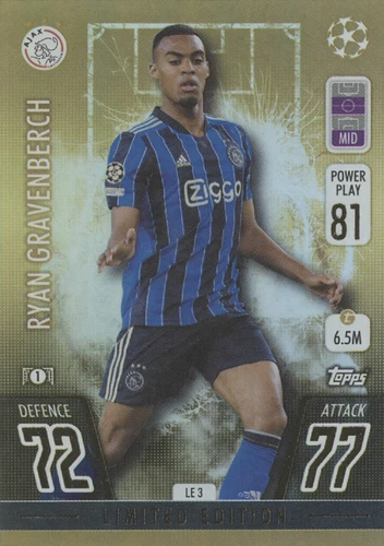 Ryan Gravenberch 2021 Topps Champions League Gold