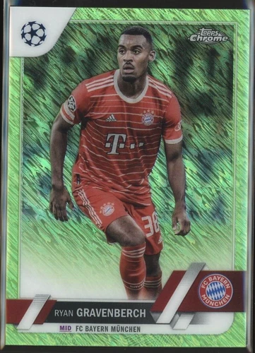 Ryan Gravenberch 2022 Topps Chrome UEFA Green Shimmer Refractor /399