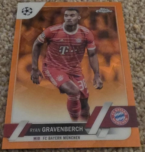 Ryan Gravenberch 2022 Topps Chrome UEFA Orange Gold /50