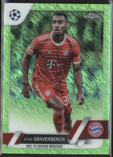 Ryan Gravenberch 2022 Topps Cromo UEFA Brilliant Green Refractor /399