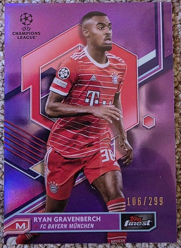 Ryan Gravenberch 2021 Topps Finest Purple /299