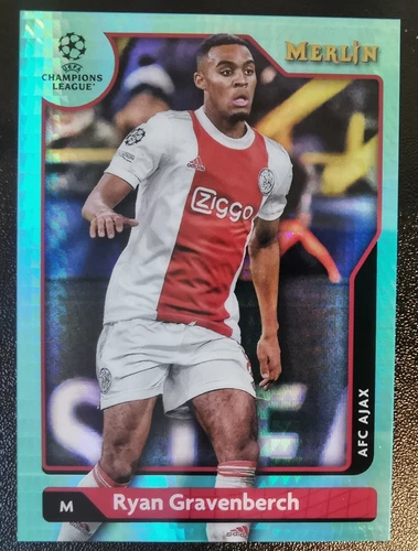 Ryan Gravenberch 2021 Topps Merlin Chrome Aqua Prizm Refractor