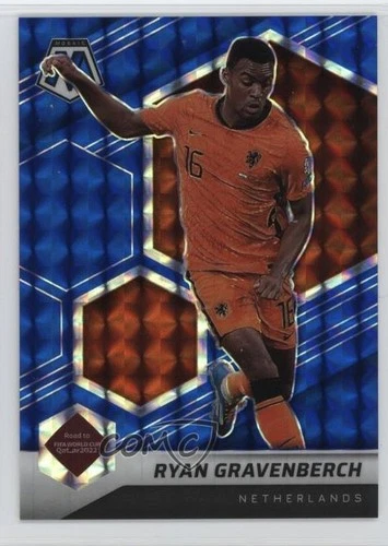 Ryan Gravenberch 2021 Panini Mosaic FIFA Road to World Cup Blue Prizm 8/99