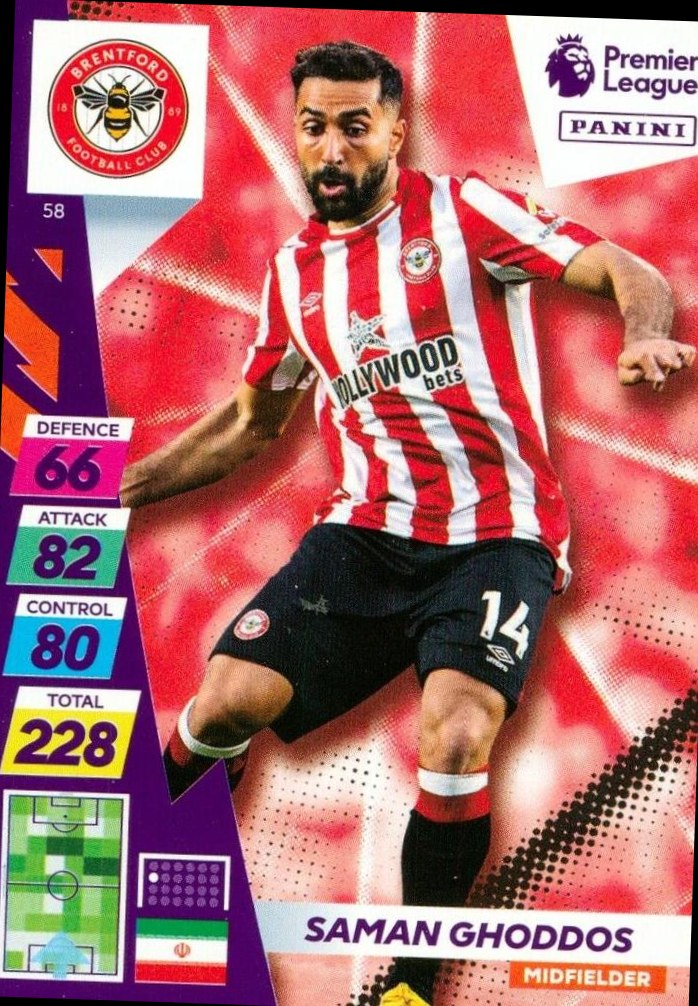 Saman Ghoddos 2021 Panini Adrenalyn XL Premier League Plus
