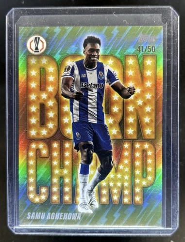 Samu Aghehowa Born 2025 Topps UEFA Gold Foil /50