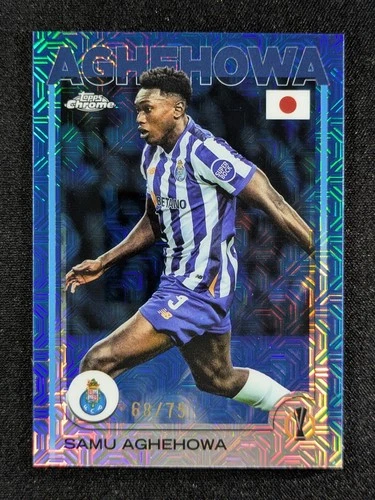 Samu Aghehowa 2024 Topps Chrome UEFA Japan Edition Blue Mojo /75