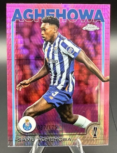 Samu Aghehowa 2024 Topps Chrome UEFA Pink Prism Refractor /175