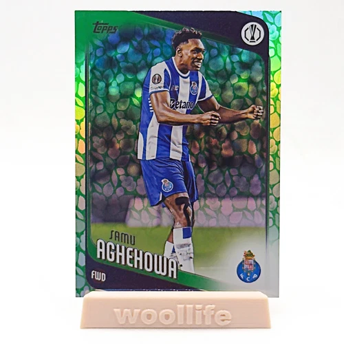 Samu Aghehowa 2025 Topps UEFA Club Competitions Green Holiday Foil