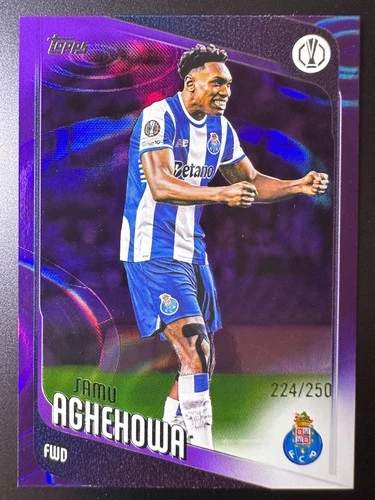 Samu Aghehowa 2025 Topps UEFA Club Competitions Purple Raindrops /250