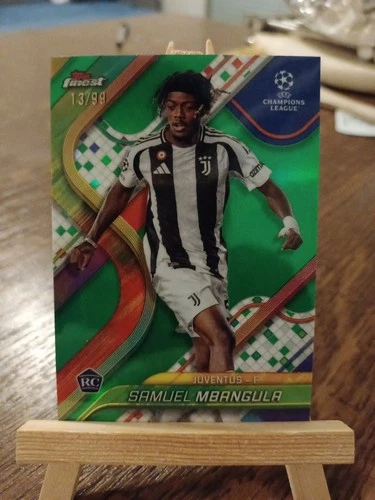Samuel Mbangula 2025 Topps Finest Green Refractor /99