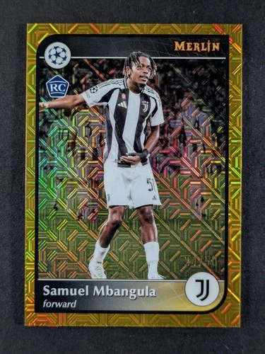 Samuel Mbangula 2024 Topps Merlin Chrome Gold Mojo Refractor /50