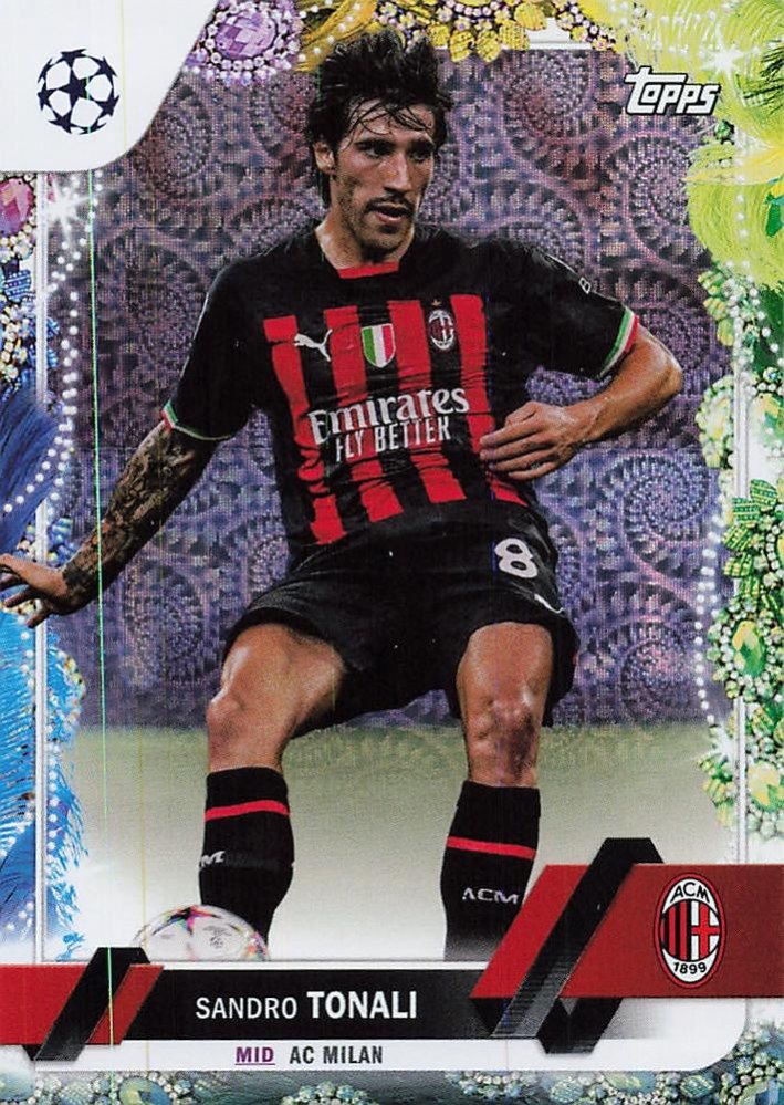 Sandro Tonali 2022 Topps UEFA Club Competitions Carnaval Edition