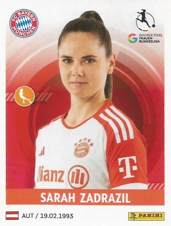 Sarah Zadrazil 2023 Panini Frauen Bundesliga Stickers