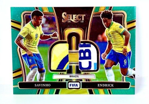 Savinho / Endrick 2024 Panini Select FIFA Green Prizm /5