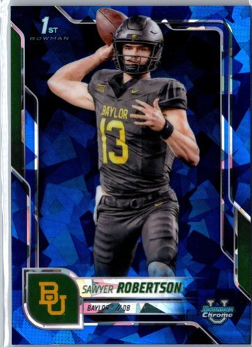 Sawyer Robertson 2025 Topps Bowman University Chrome Sapphire