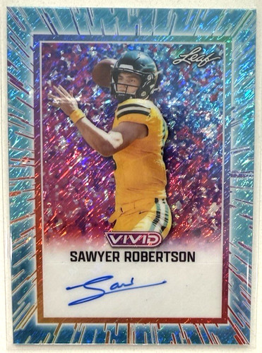 Sawyer Robertson 2025 Leaf Vivid Teal Shimmer /10