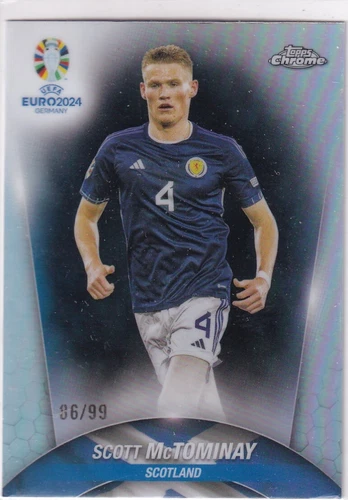 Scott McTominay 2024 Topps Chrome Euro UEFA Color Match Refractor /99