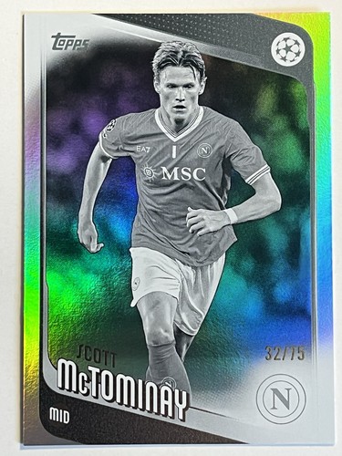 Scott McTominay 2025 Topps UEFA UCC UCL Black White Foil /75