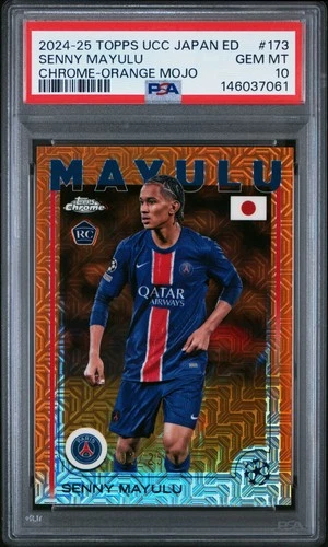 Senny Mayulu 2024 Topps Chrome Japan UEFA Orange Mojo /25