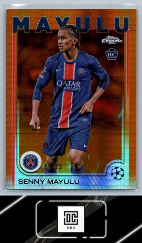 Senny Mayulu 2024 Topps Chrome UEFA Orange Prizm Refractor /25