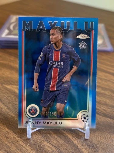 Senny Mayulu 2024 Topps Cromo UEFA Azul Refractor /150