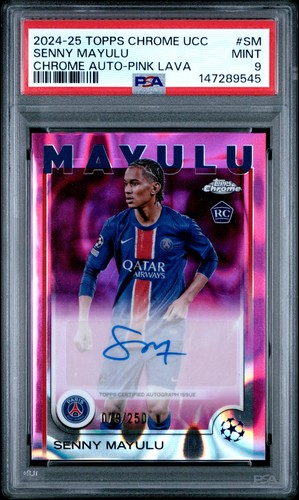 Senny Mayulu 2024 Topps Cromo UEFA Rosa Lava Rifrattore /250